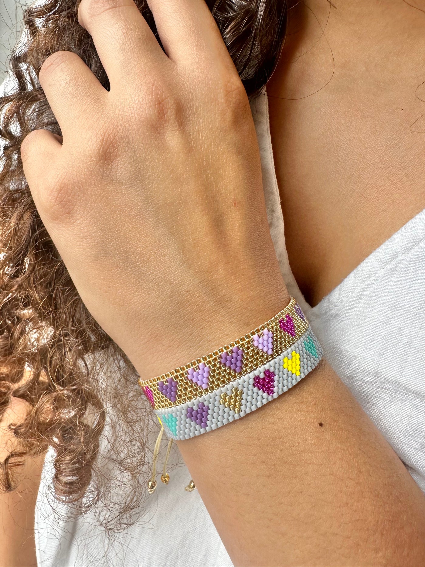 Miyuki Colorful Heart Bracelet