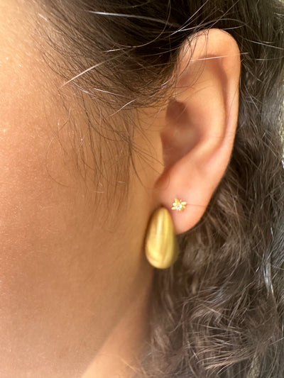 Tear Drops Matte Gold Earrings