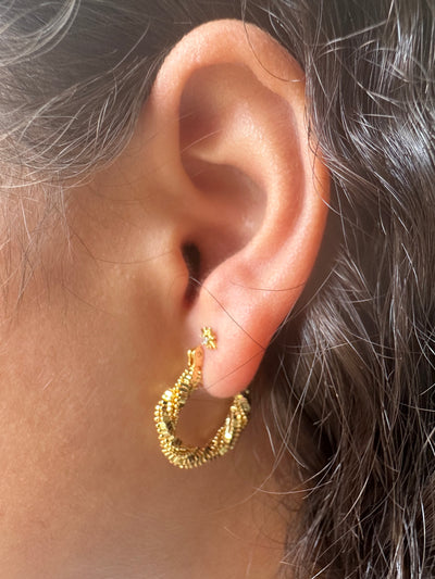 Twisted Texture Hoops Earrings