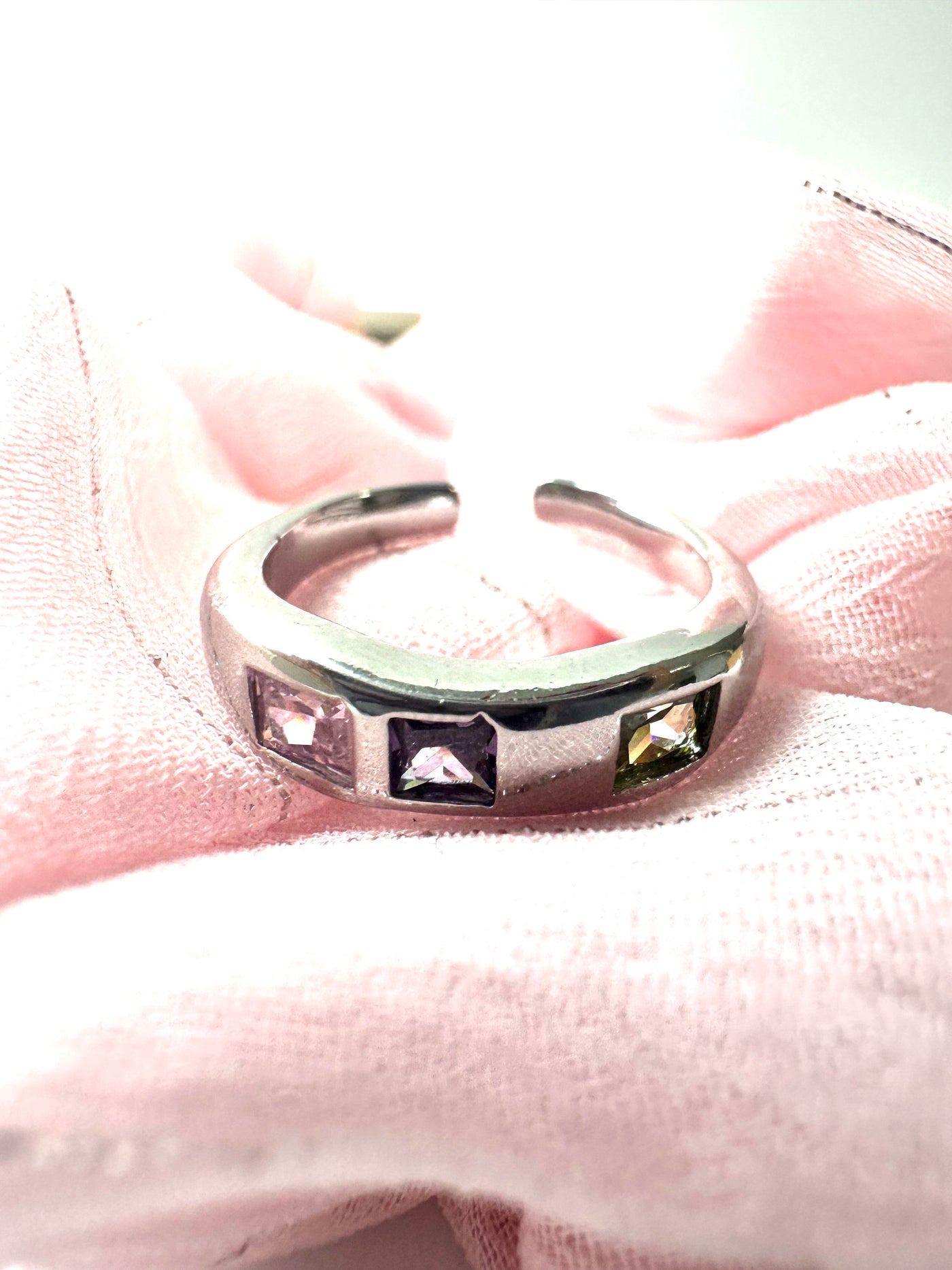 Silver Square Zirconia Rings