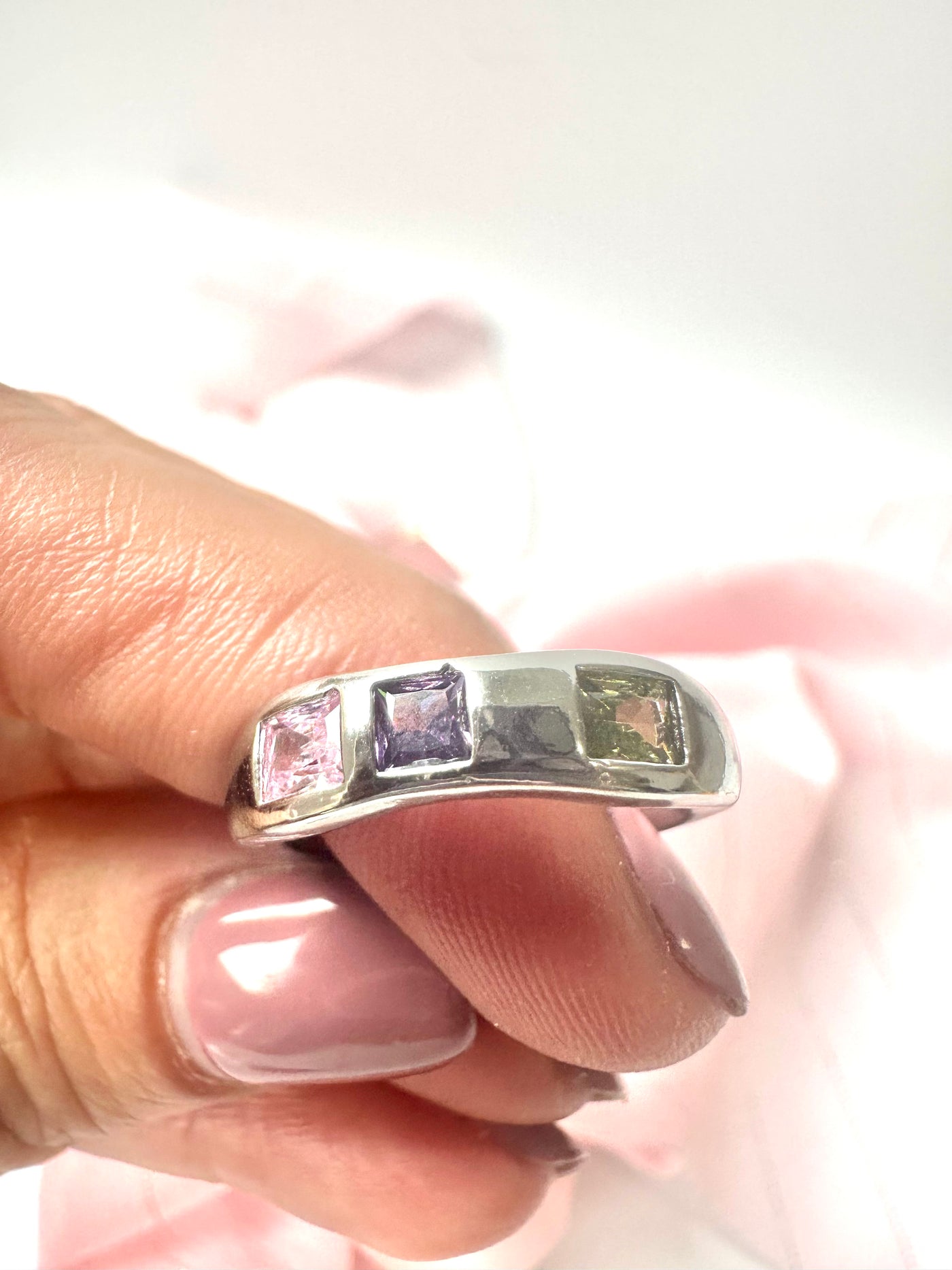 Silver Square Zirconia Rings