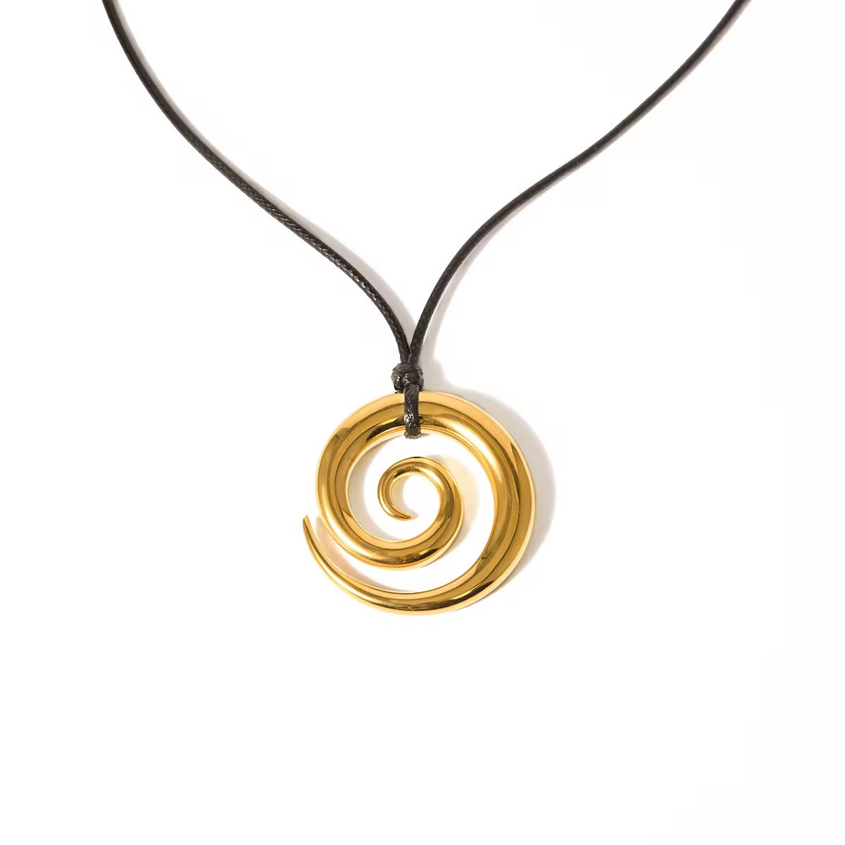 SPIRAL CIRCLE PENDANT NECKLACE