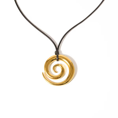 SPIRAL CIRCLE PENDANT NECKLACE