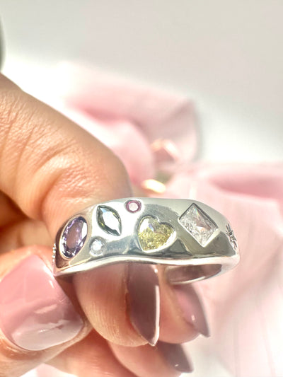 Silver Zirconia Shapes Rings