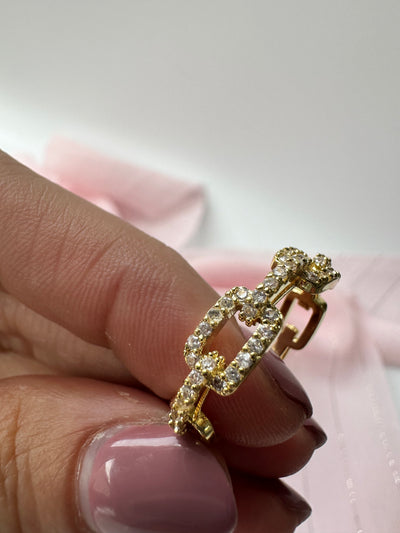 Square Chain Zirconia Ring