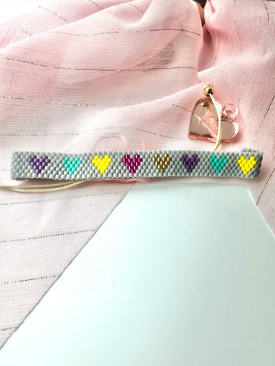 Miyuki Colorful Heart Bracelet