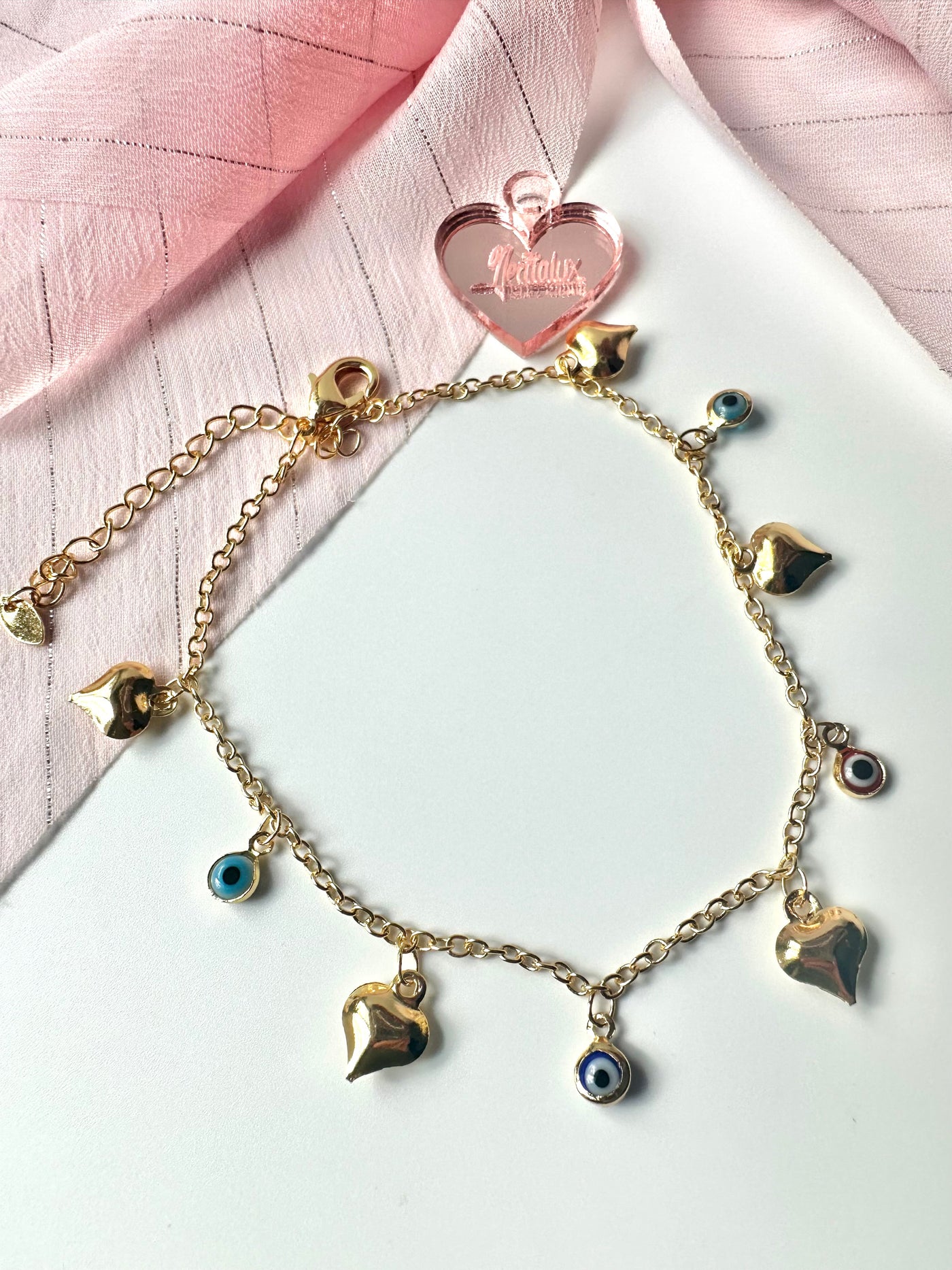 Hearts and Eye Anklet