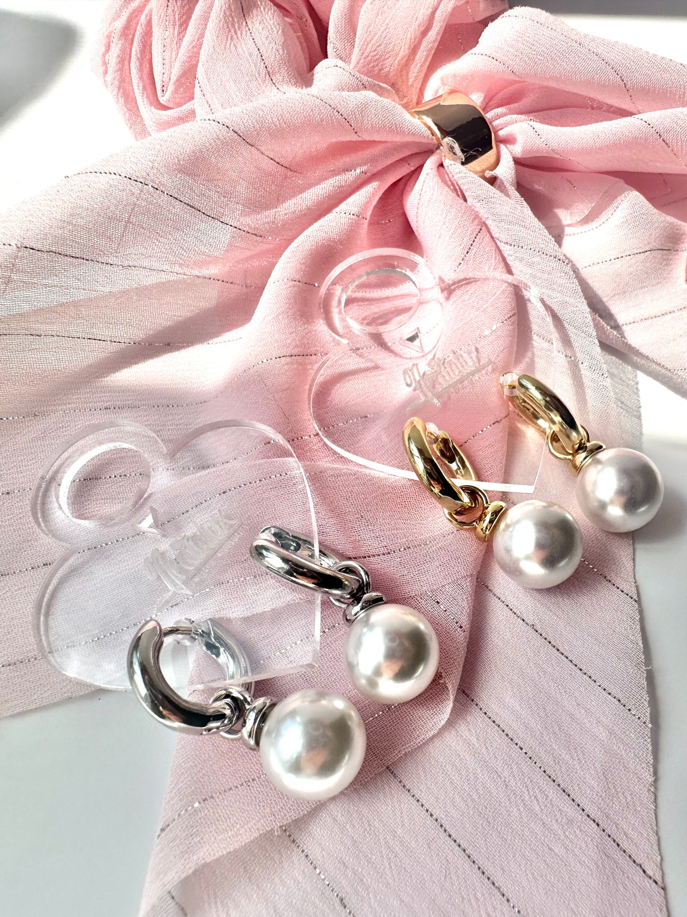 Pearls Hoops