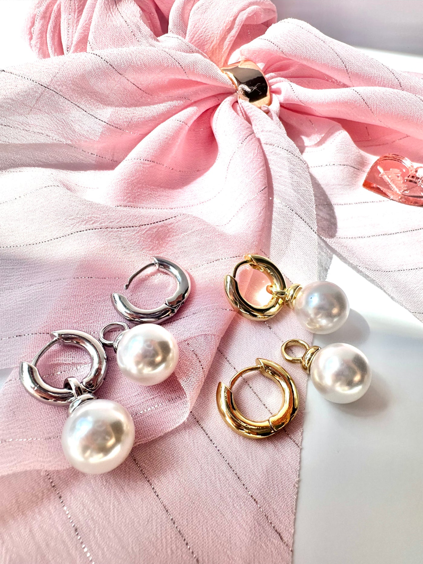 Pearls Hoops