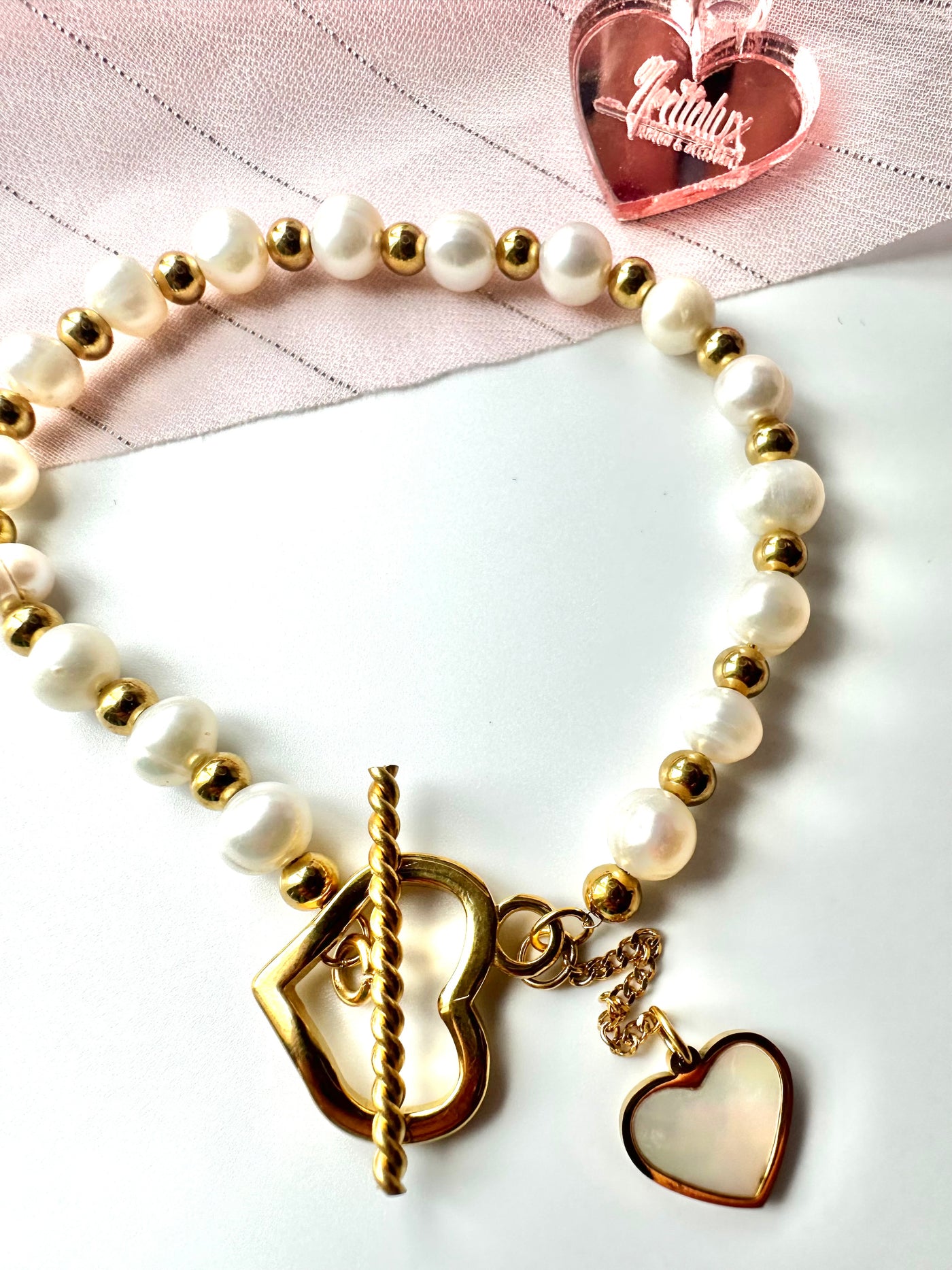 Open Heart Pearl Bracelet