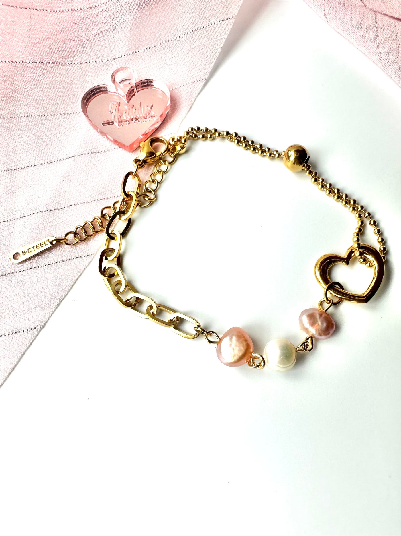 Pearls Heart Bracelet