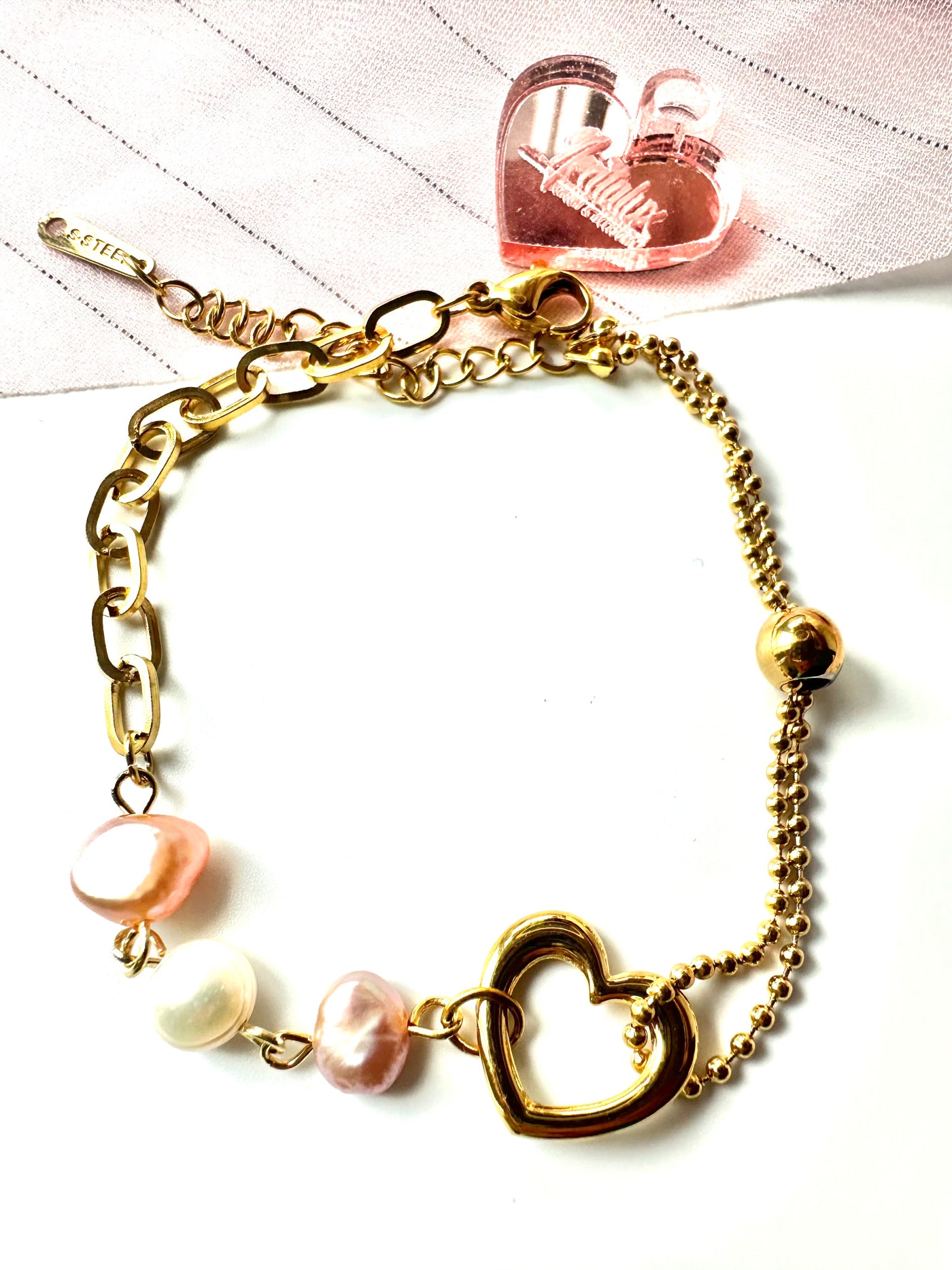 Pearls Heart Bracelet