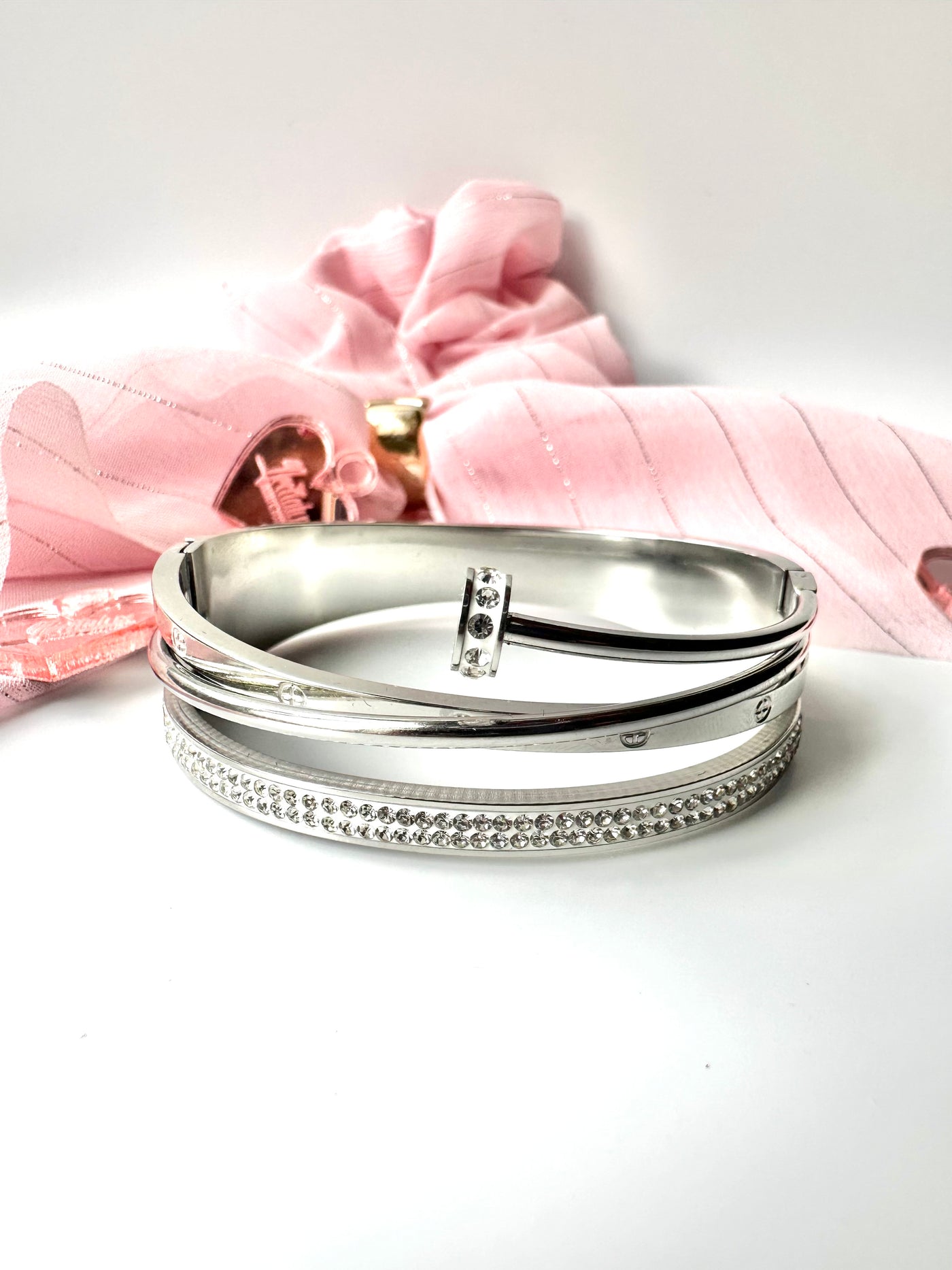 Silver Nail Bangle Bracelet