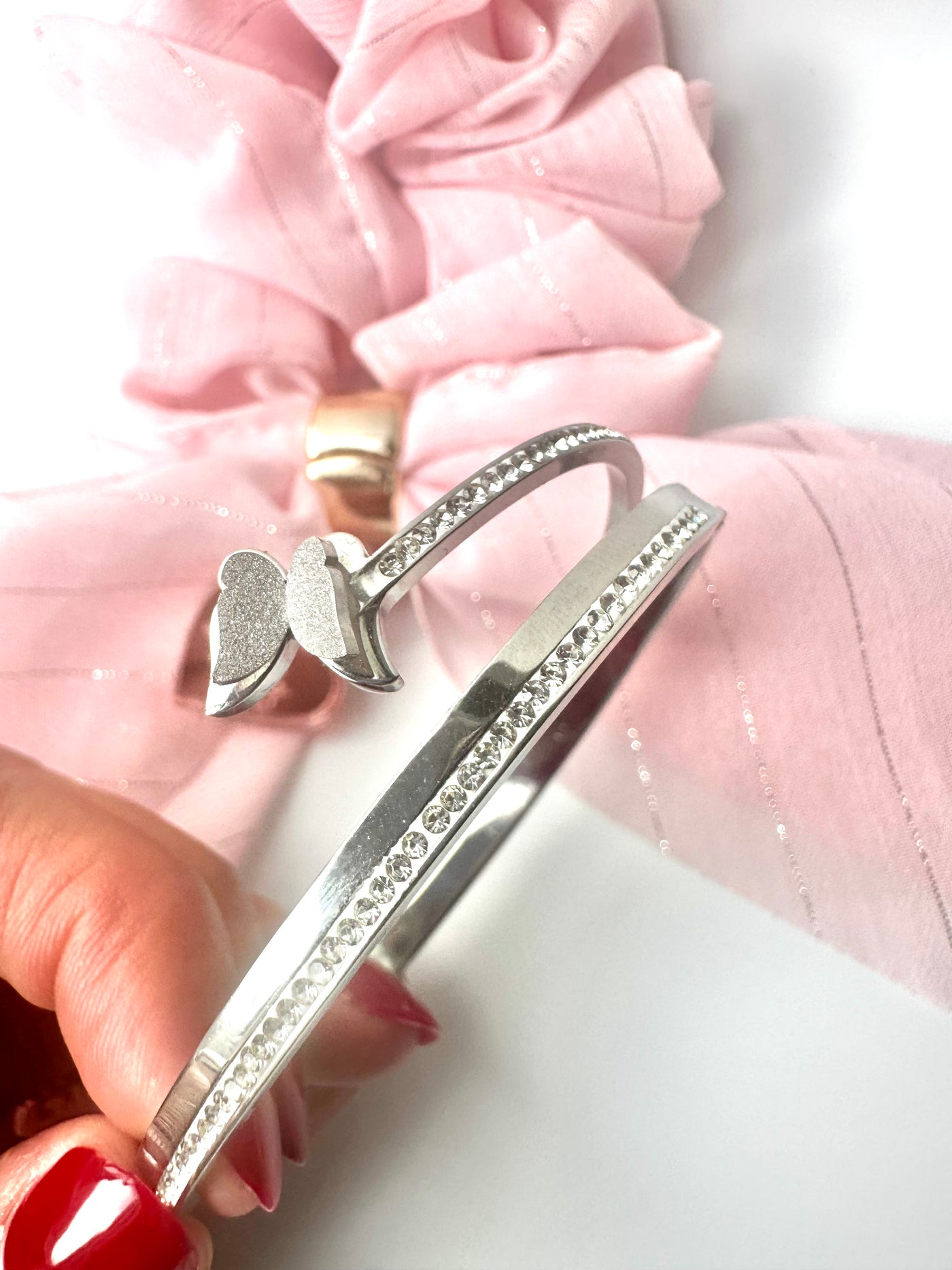 Silver Butterfly Bangle Bracelet