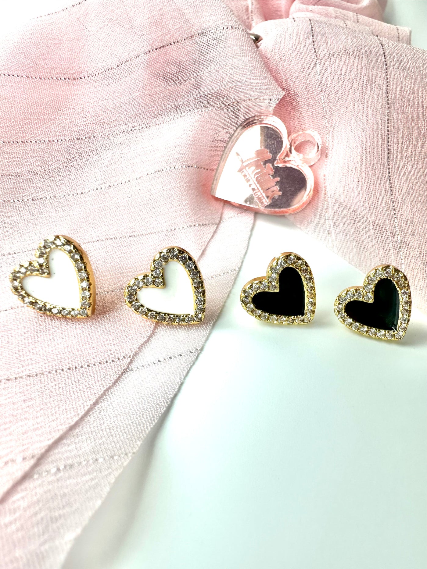 Zirconia  Heart Earrings