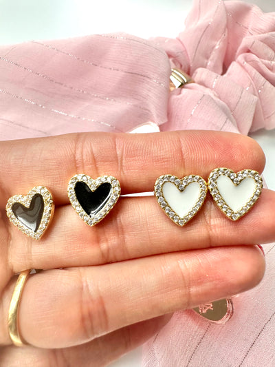 Zirconia  Heart Earrings