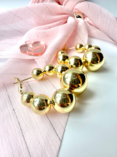 Gold and Silver Balls Hoops