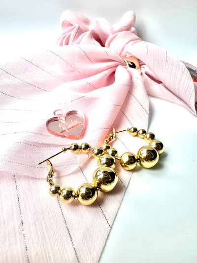 Gold and Silver Balls Hoops