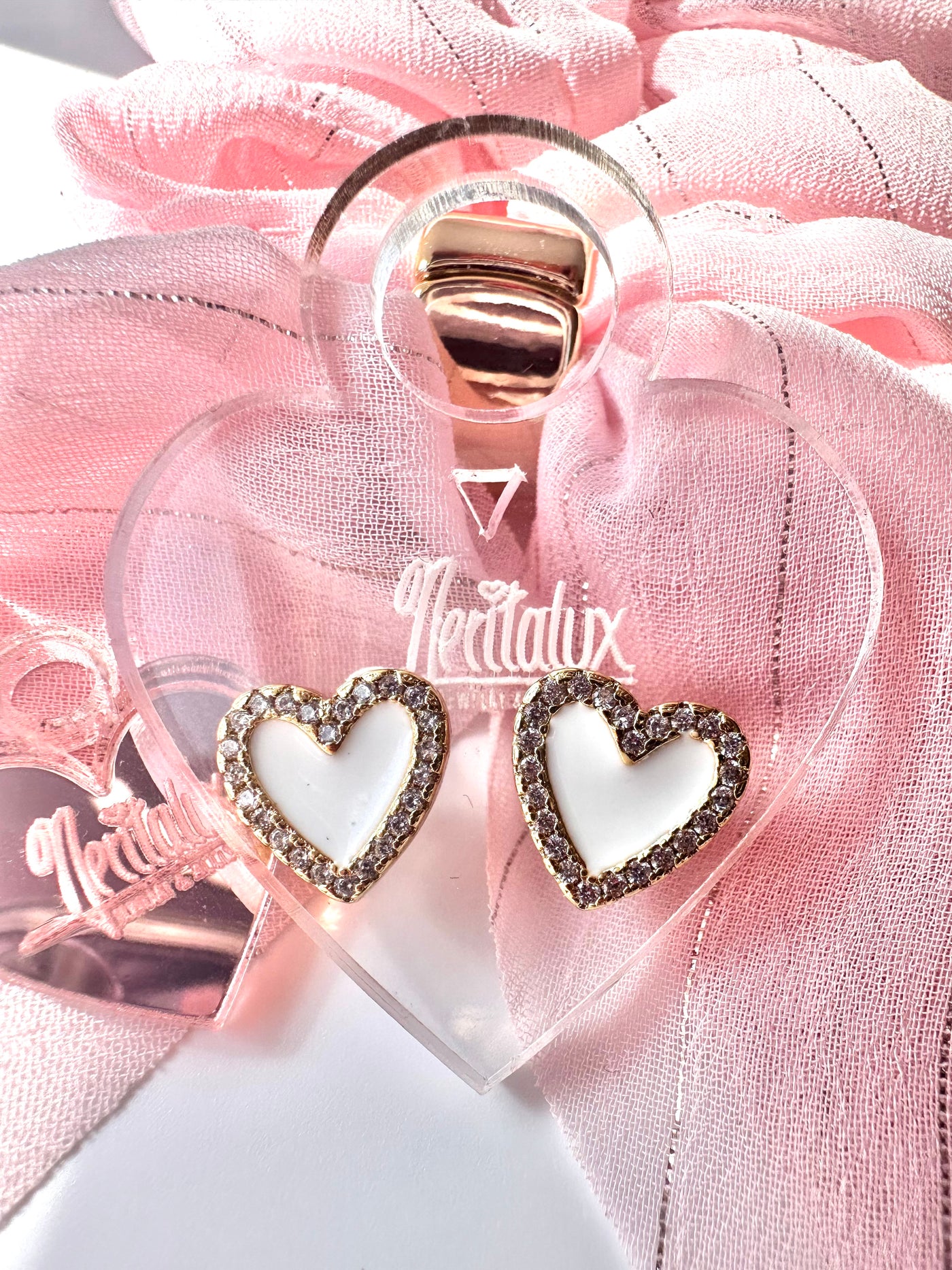 Zirconia  Heart Earrings