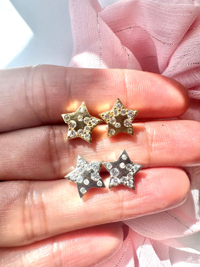 Stars Zirconia Stud Earrings