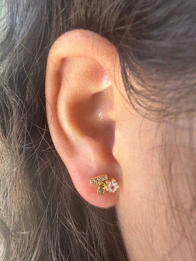 Zirconia Star Stud Earrings