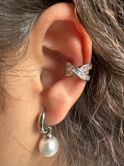 Cross Zirconia Ear Cuff Earrings