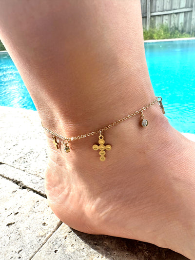 Cross Pendants Anklet