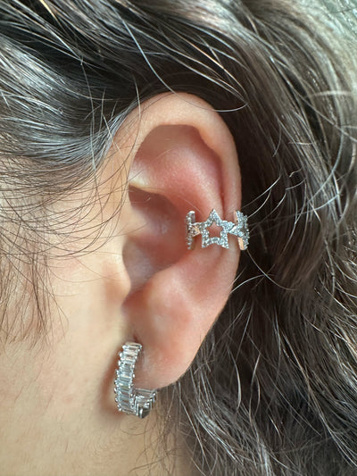 Zirconia Stars Ear Cuff Earrings