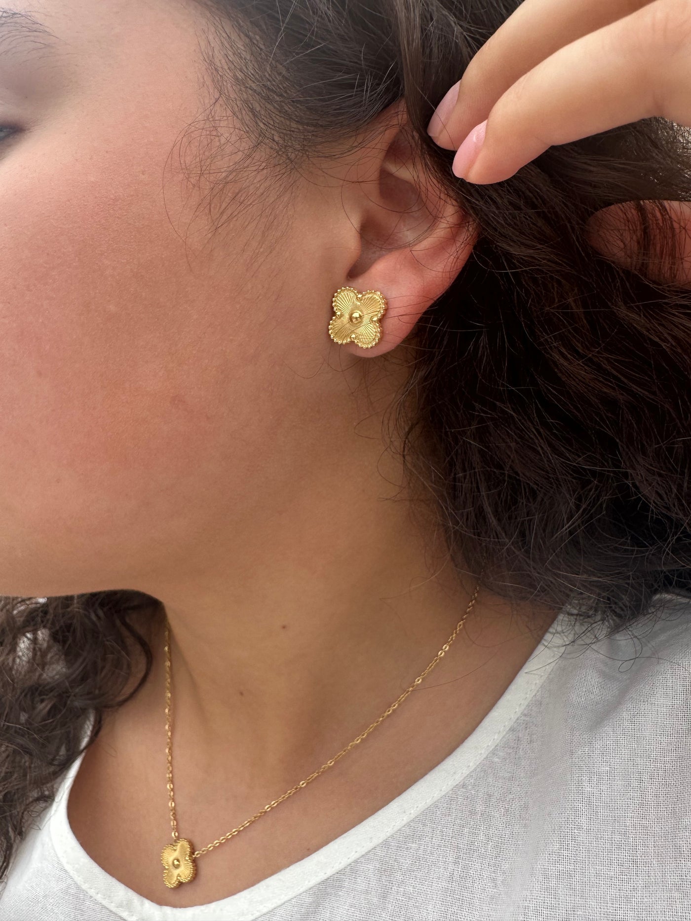 Gold Clover Earrings