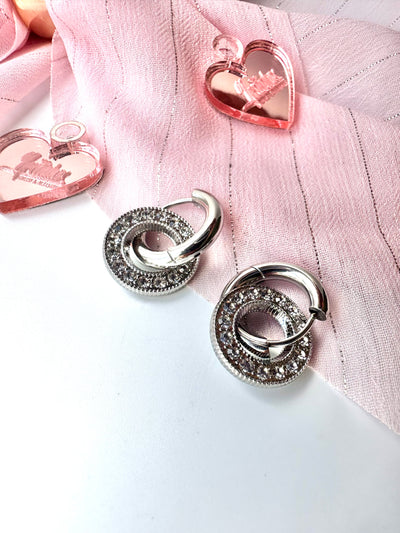 Round Zirconia Hoops Earrings