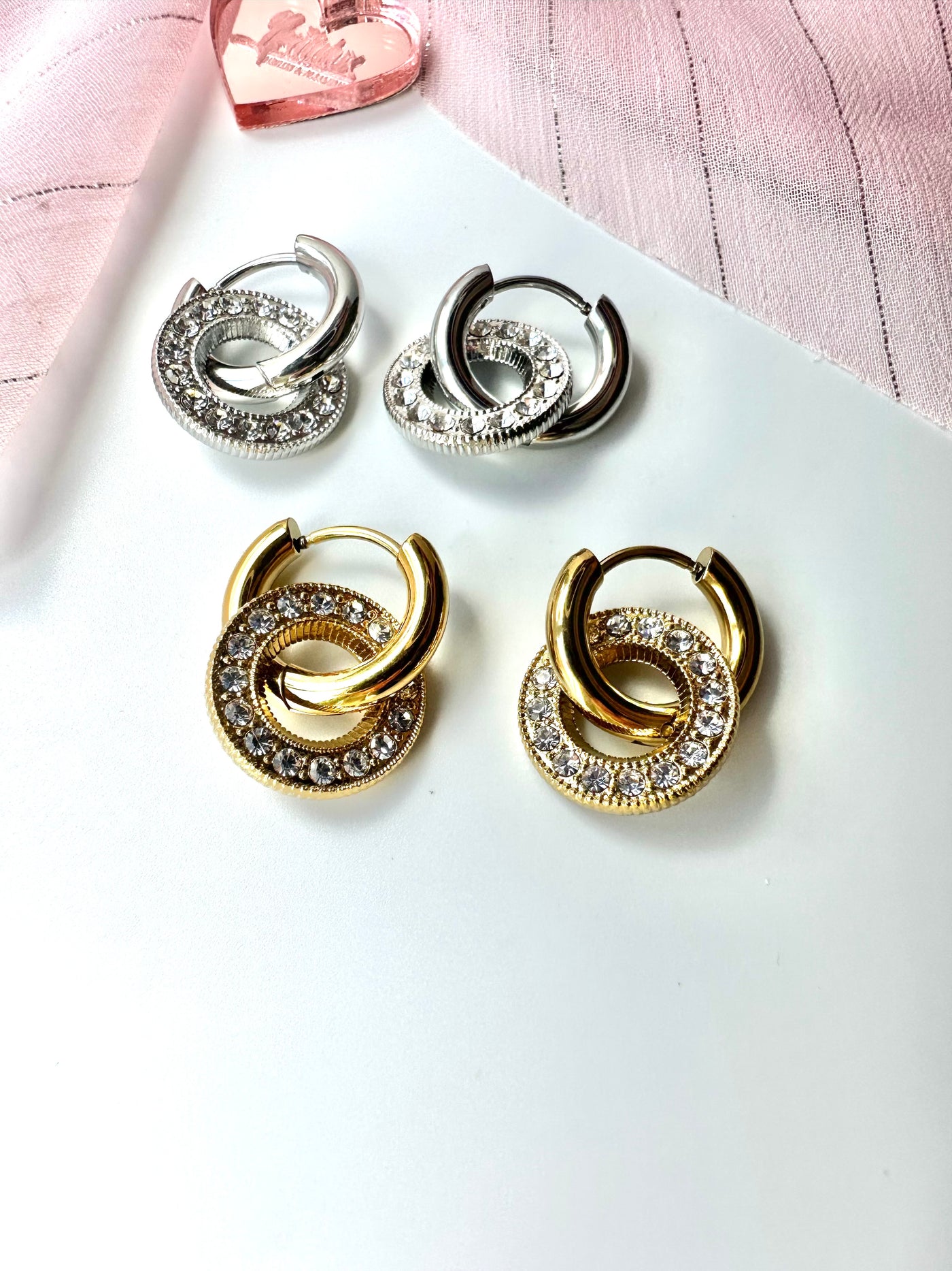 Round Zirconia Hoops Earrings