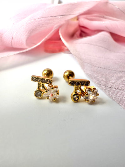 Zirconia Star Stud Earrings