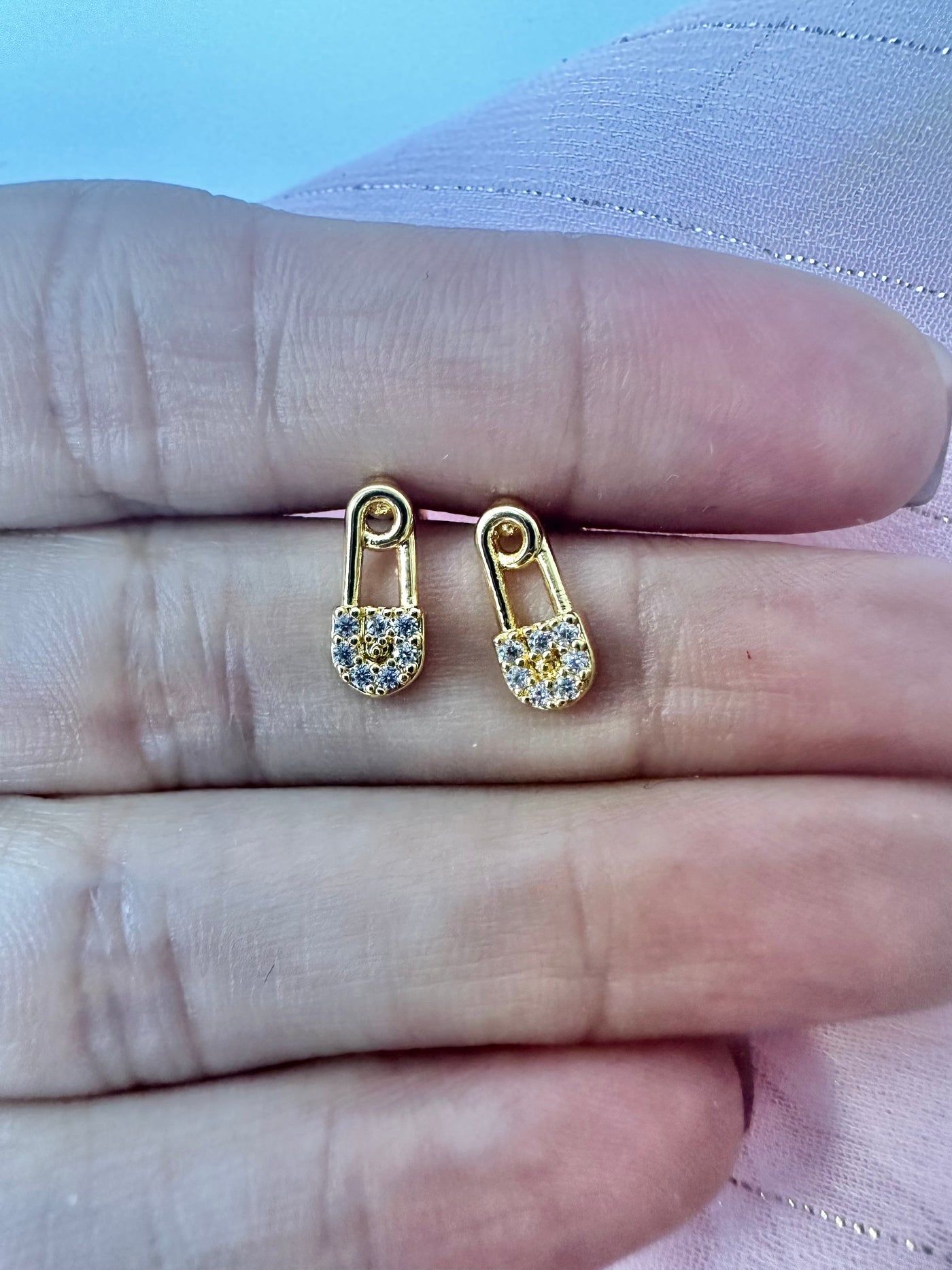 Safety Pin Stud Earrings